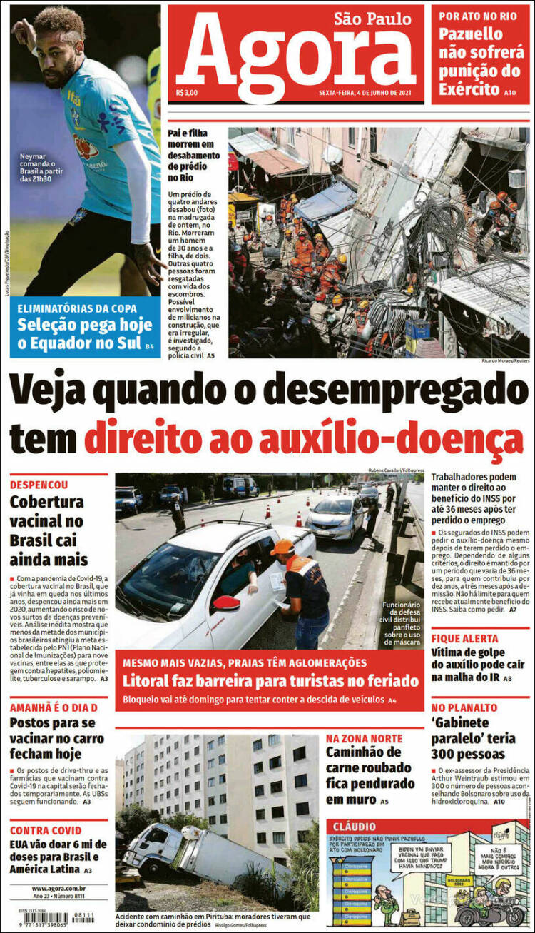 Portada de Agora São Paulo (Brasil)
