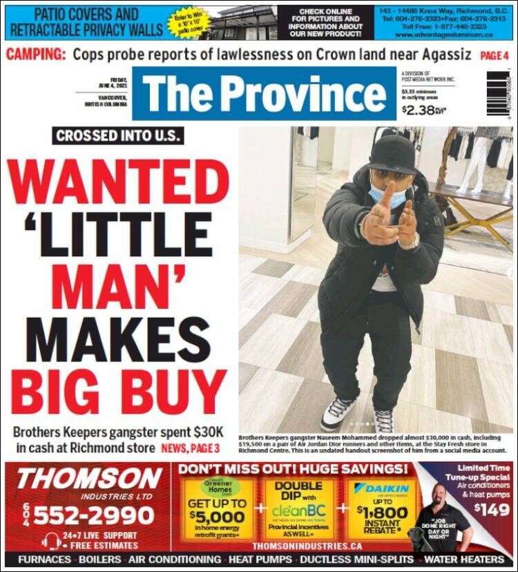 Portada de The Province (Canadá)