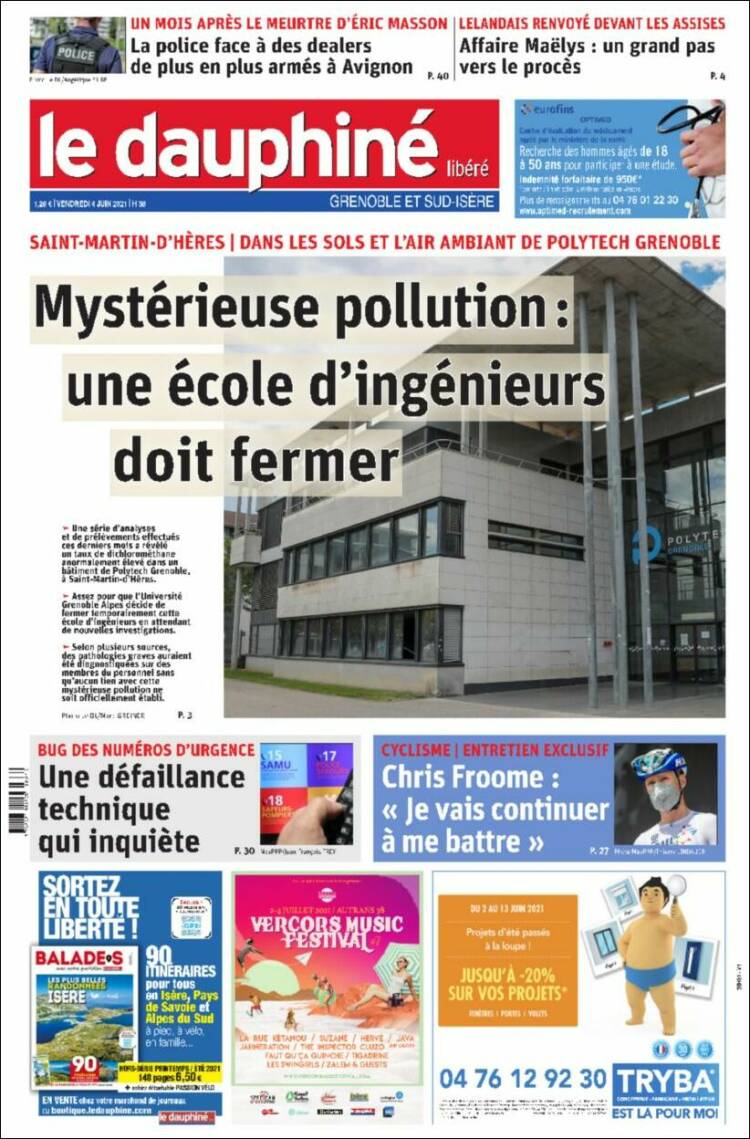 Portada de Le Dauphiné Libéré (France)