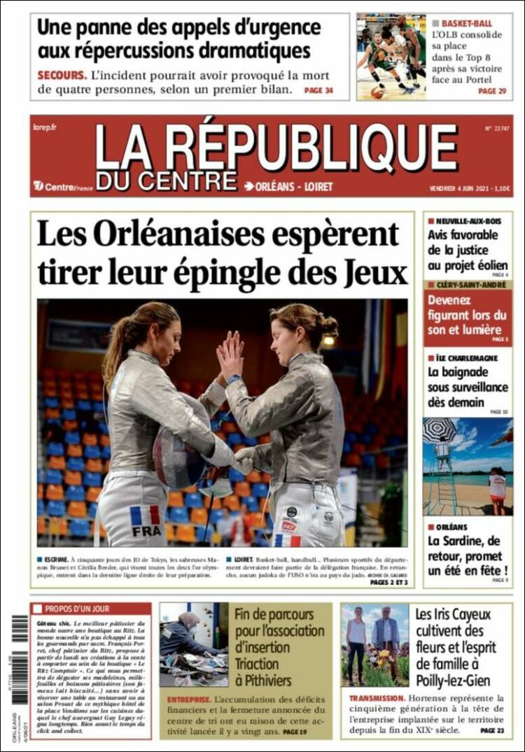 Portada de La République du Centre (France)