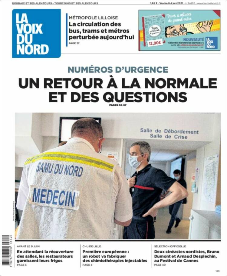 Portada de La Voix du Nord (France)