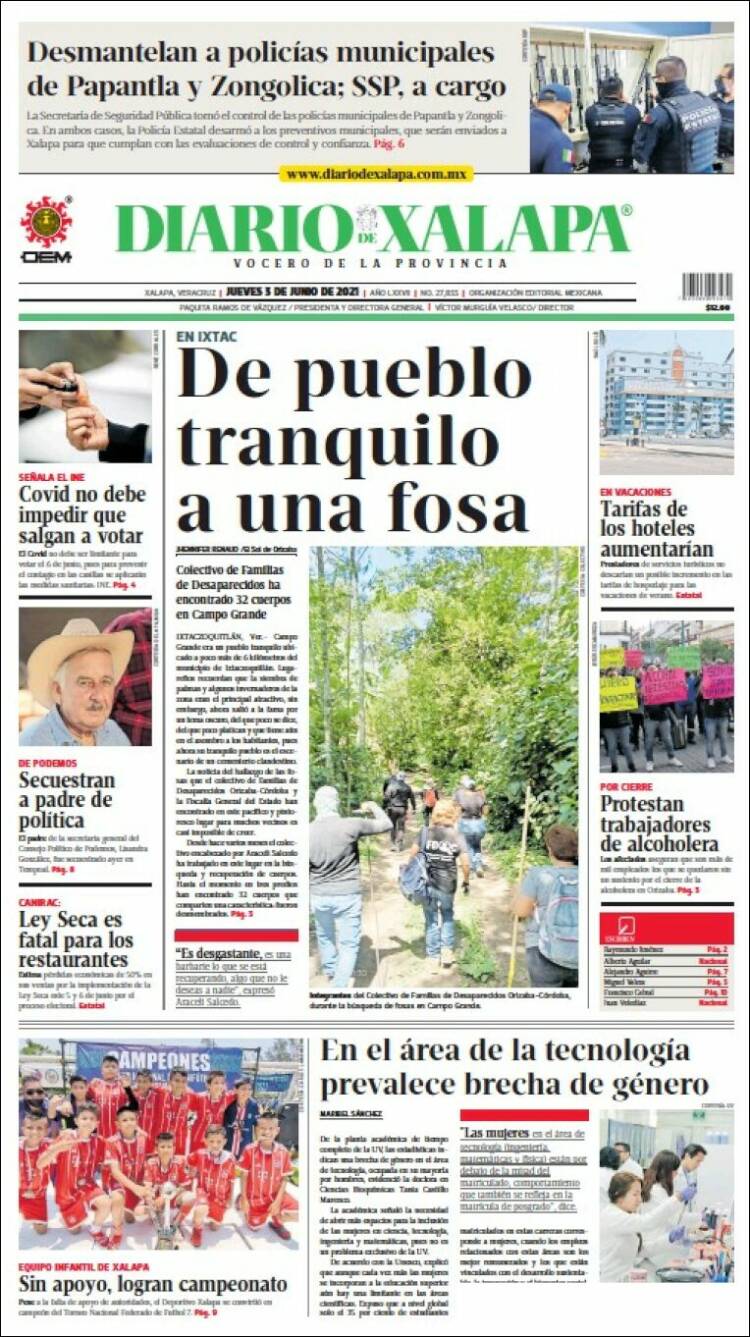 Portada de Diario de Xalapa (México)