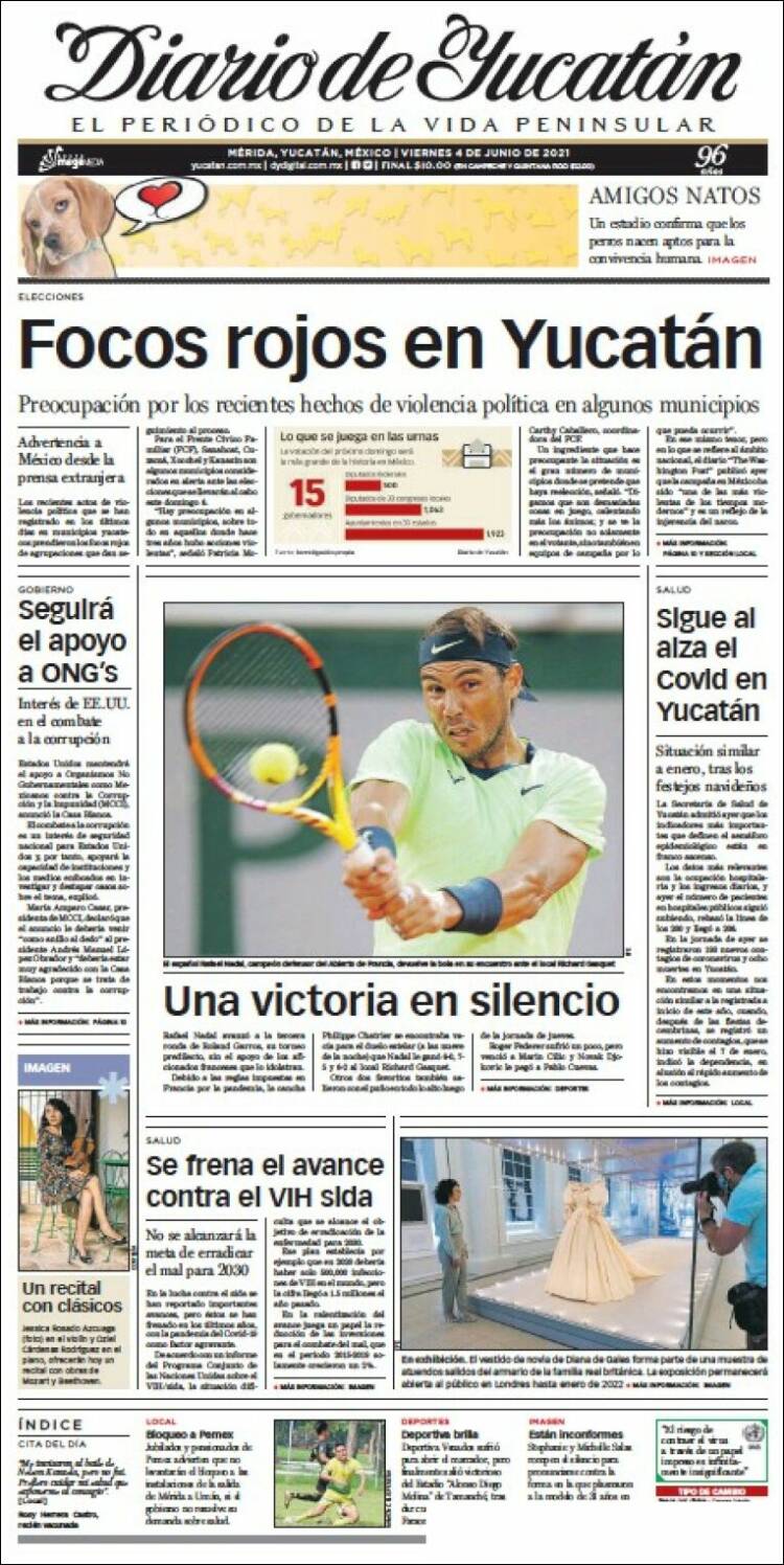 Portada de Diario de Yucatán (México)