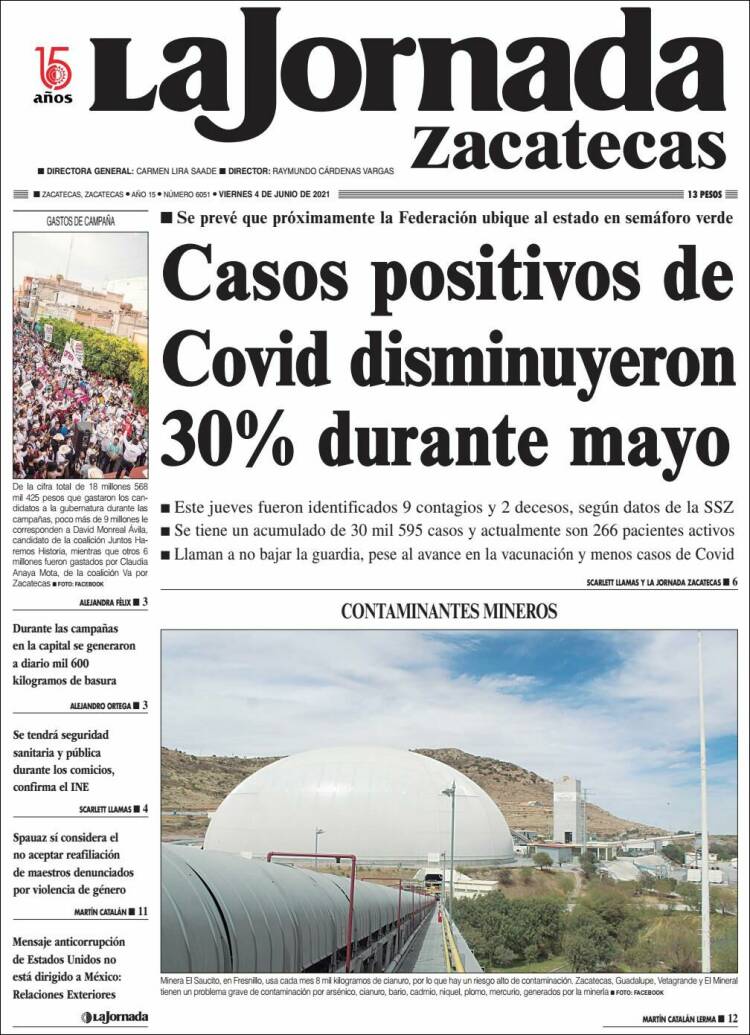 Portada de Jornada de Zacatecas (México)