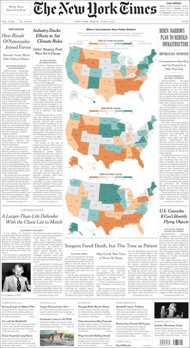 Portada de New York Times (USA)