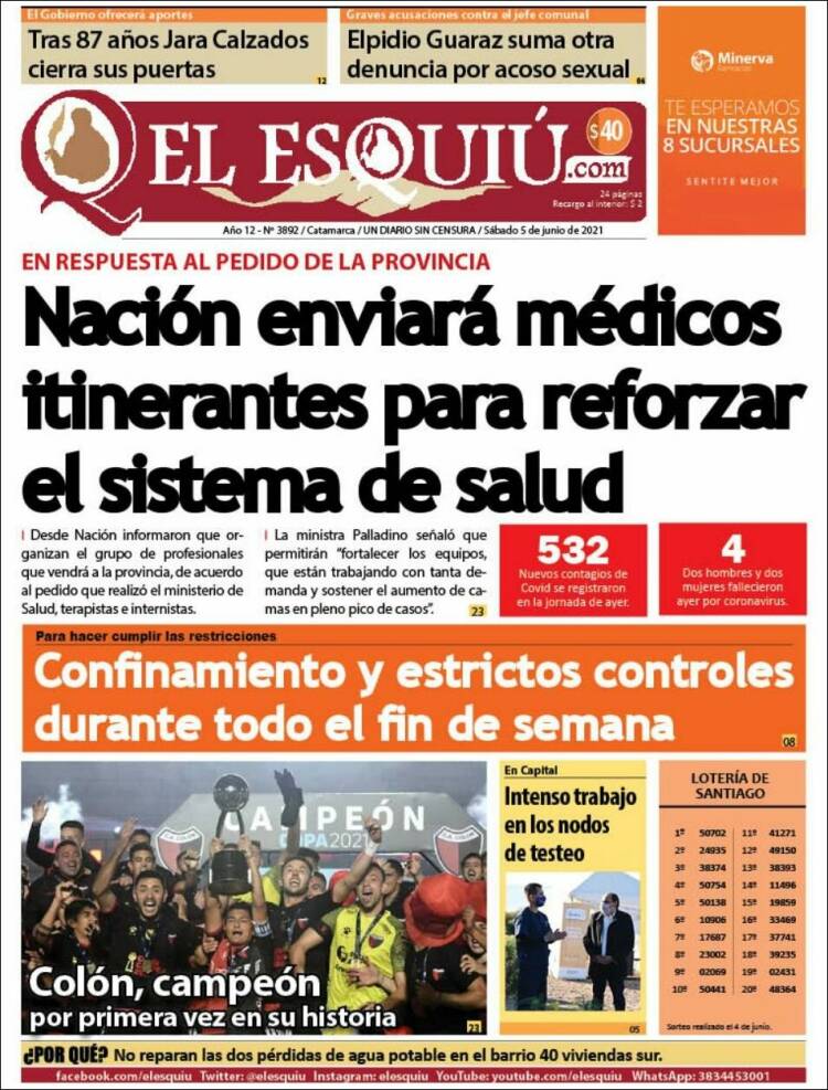 Portada de El Esquiu (Argentina)