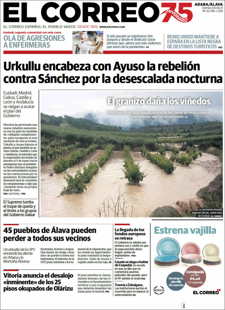 Portada de El Correo - Álava (España)