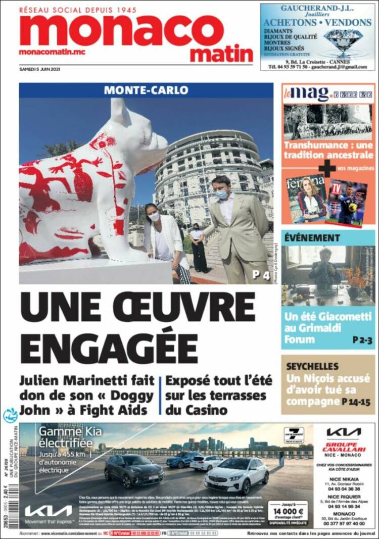 Portada de Nice-Matin (Francia)