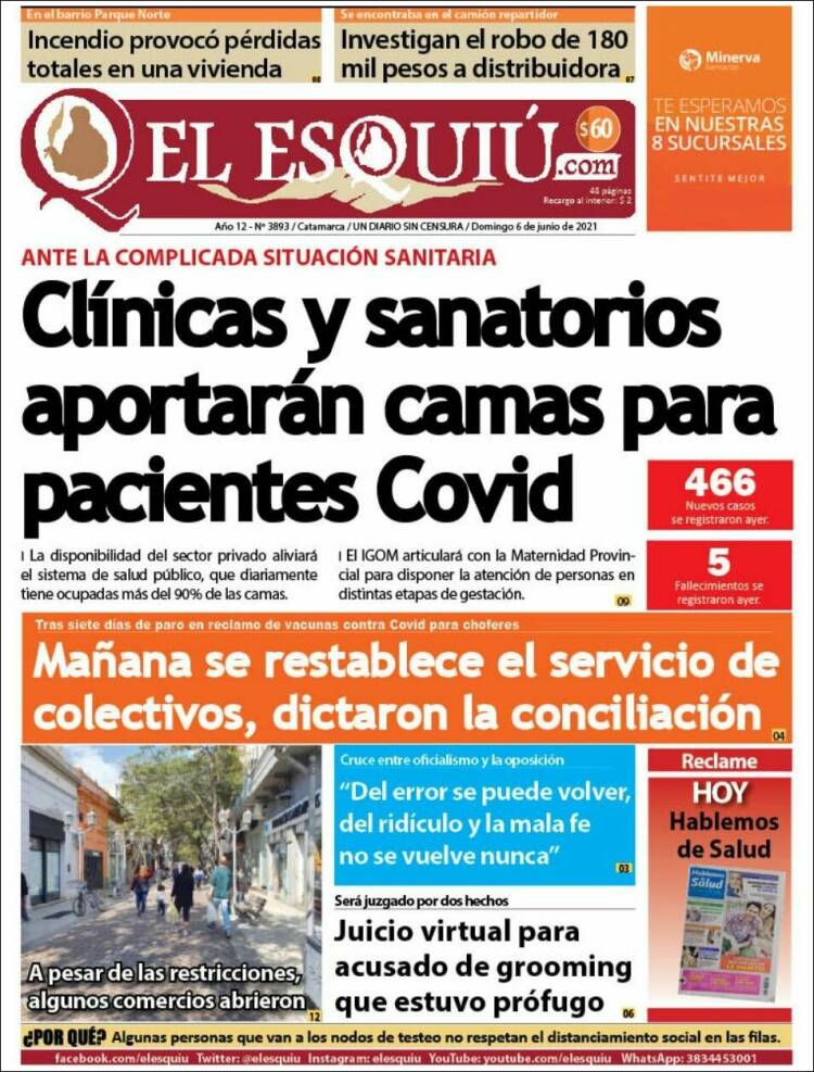 Portada de El Esquiu (Argentina)