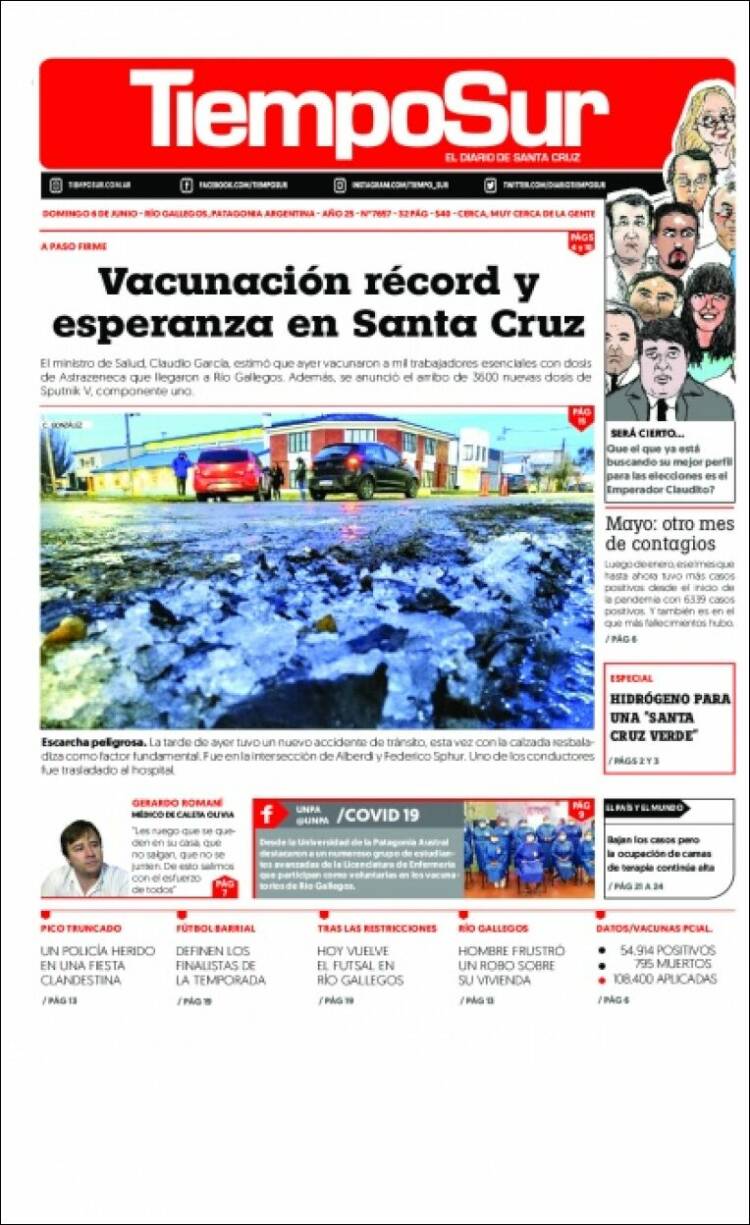 Portada de Tiempo Sur (Argentina)