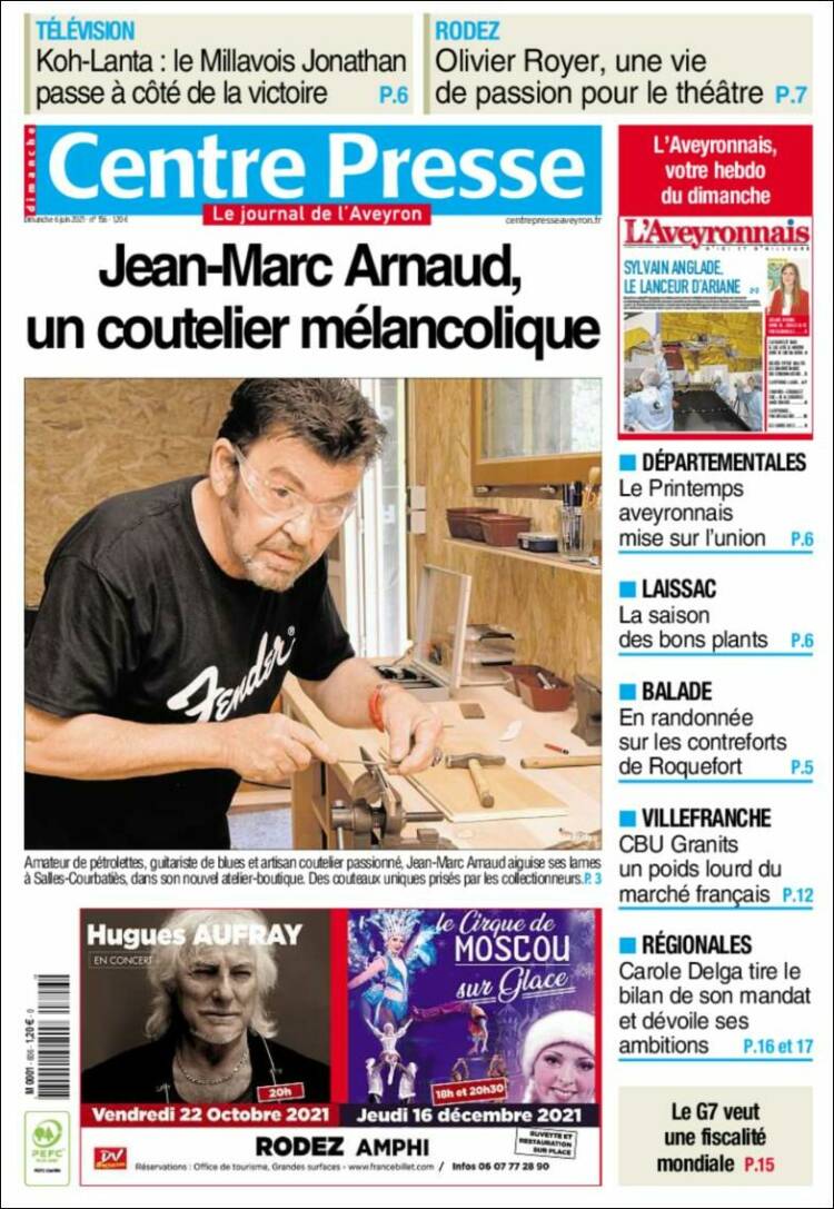 Portada de Centre Presse (Francia)