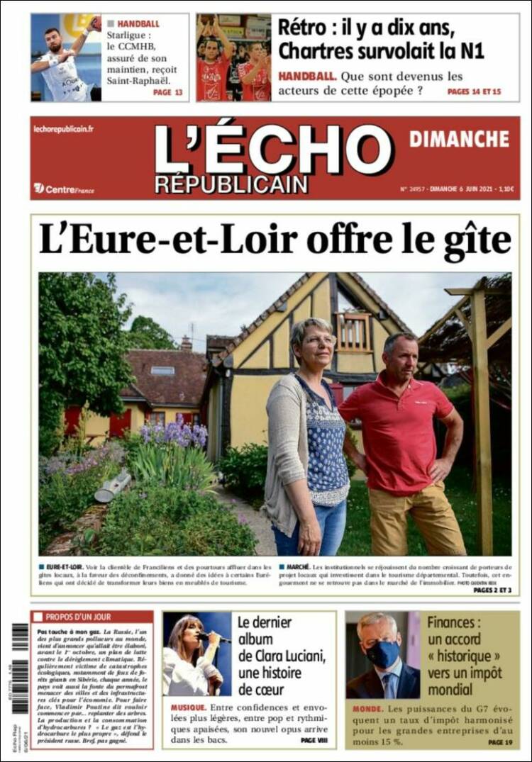 Portada de L'Echo Républicain (Francia)