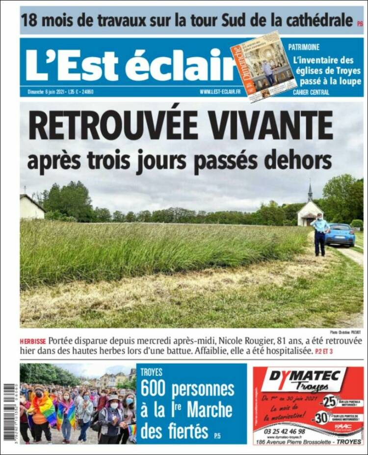 Portada de L'Est Eclair (Francia)