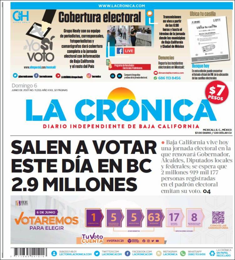 Portada de La Crónica de Baja California (México)