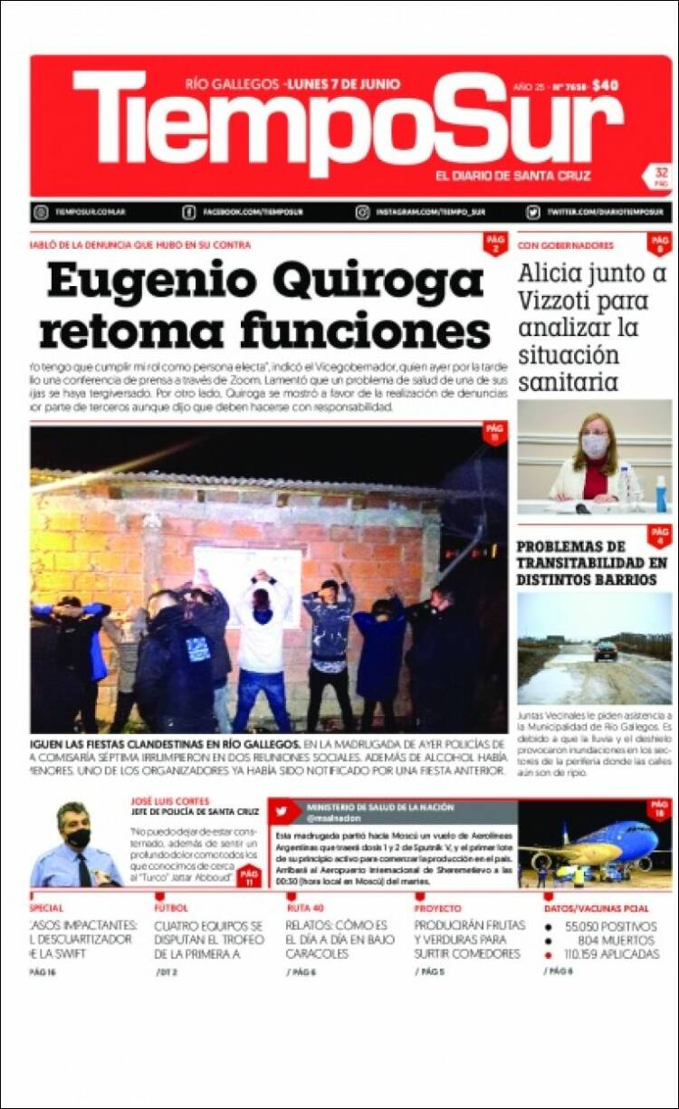 Portada de Tiempo Sur (Argentina)