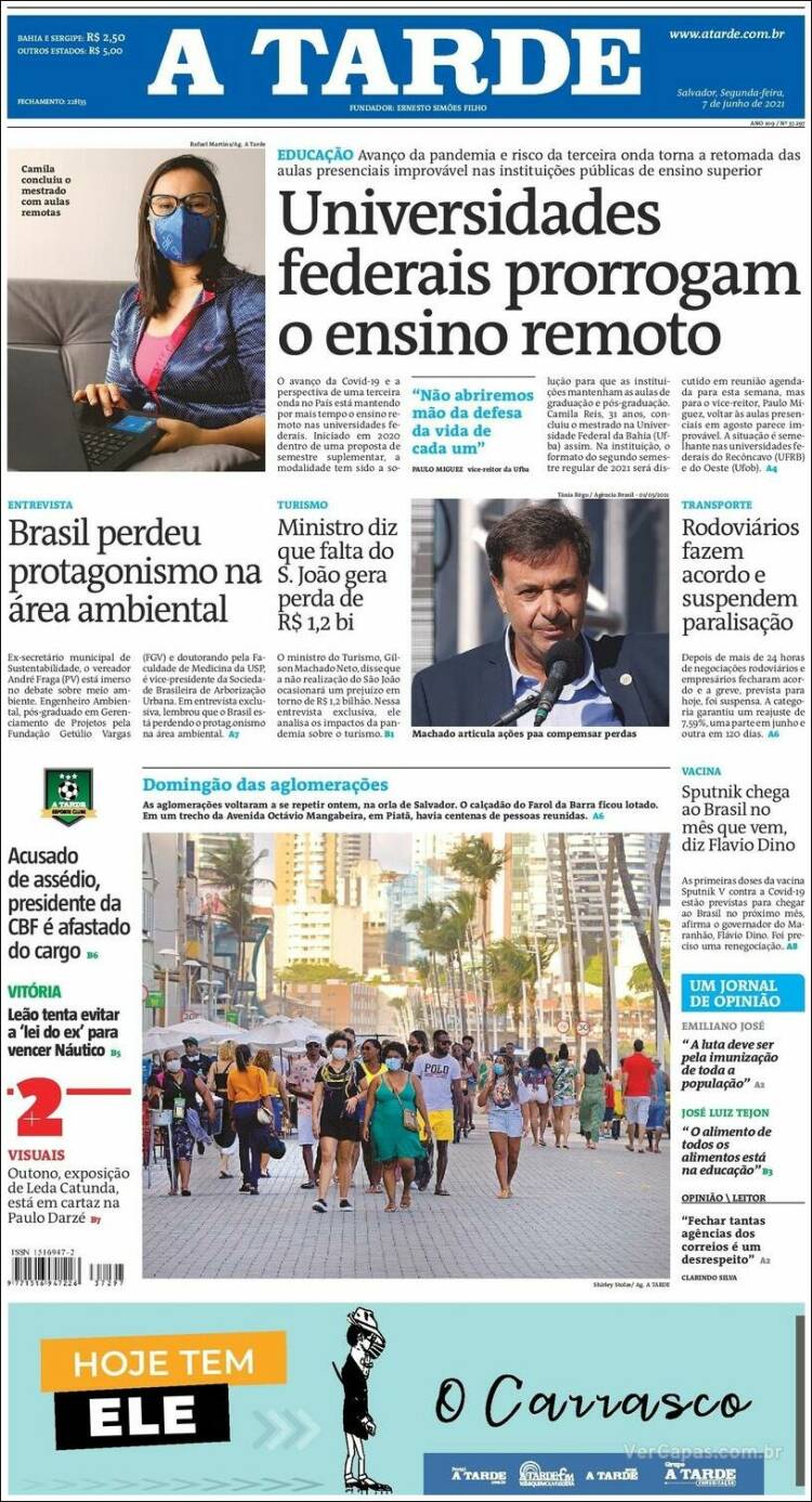 Portada de Diário A Tarde (Brasil)