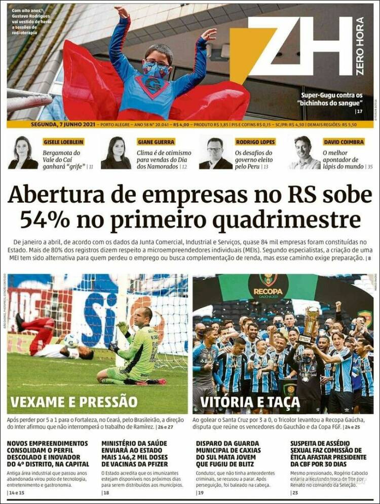Portada de Zero Hora (Brasil)