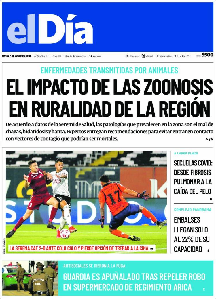 Portada de El Día (Chile)