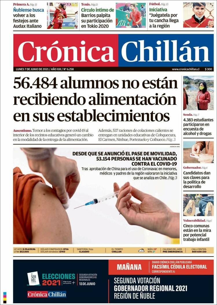 Portada de Crónica Chillán (Chile)
