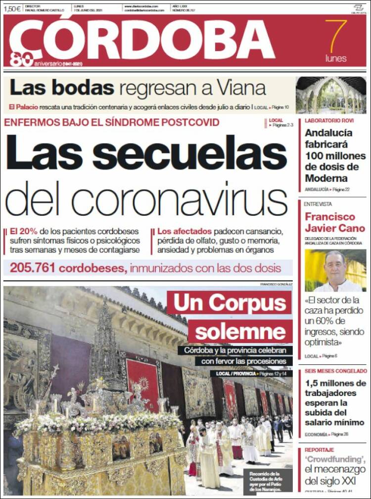 Portada de Diario de Córdoba (España)