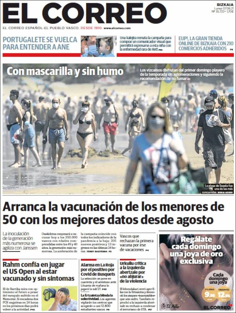 Portada de El Correo (España)