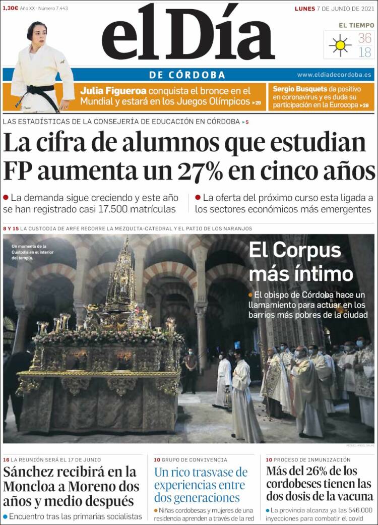 Portada de El Día de Córdoba (España)