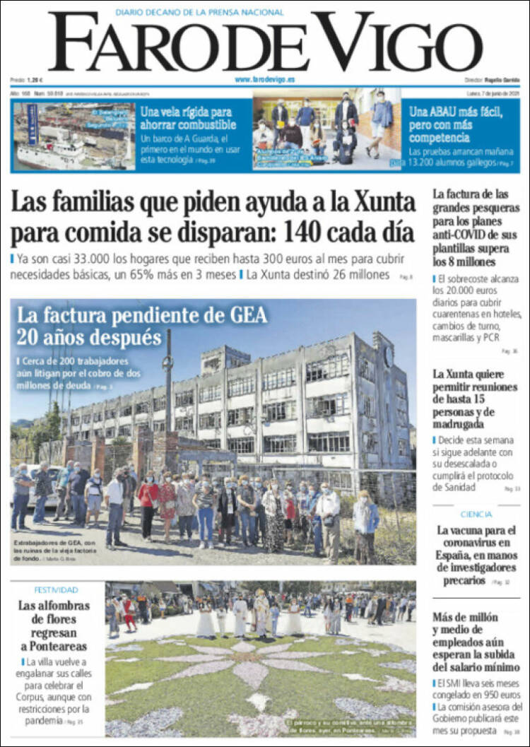 Portada de Faro de Vigo (España)