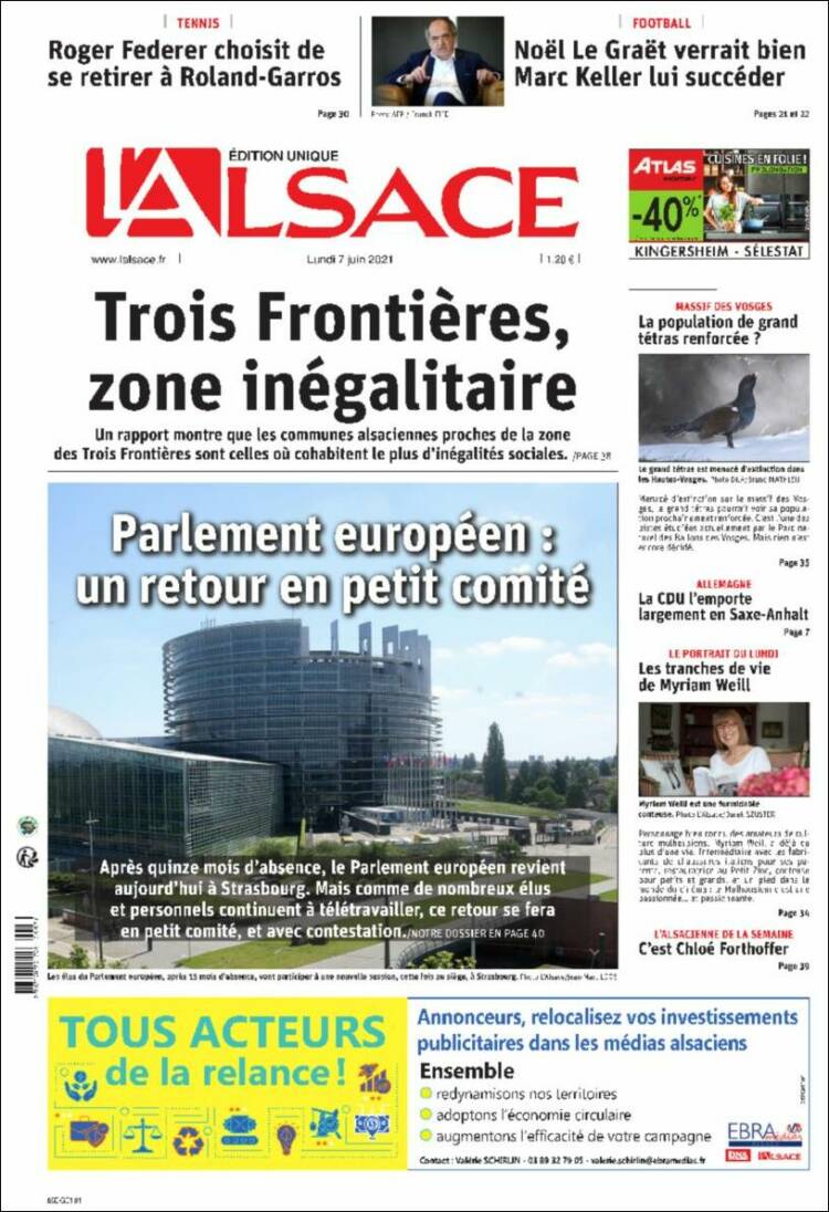 Portada de Journal L'Alsace (France)