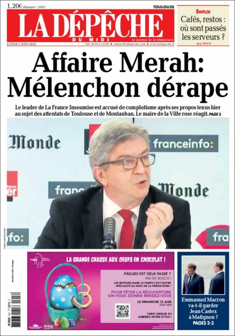 Portada de La Dépêche du Midi (France)