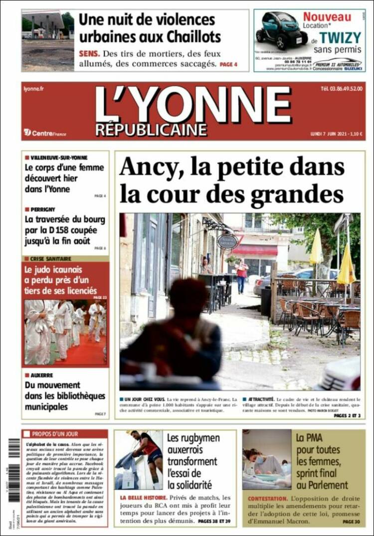 Portada de L'Yonne-Républicaine (Francia)