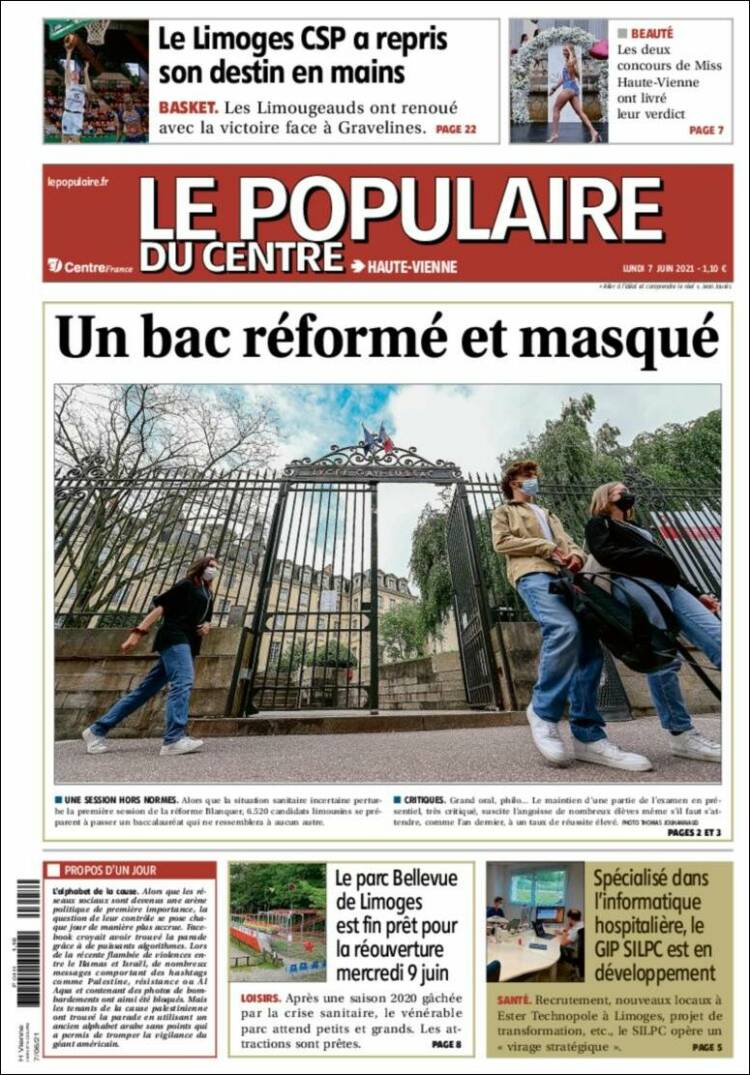 Portada de Le Populaire du Centre (Francia)