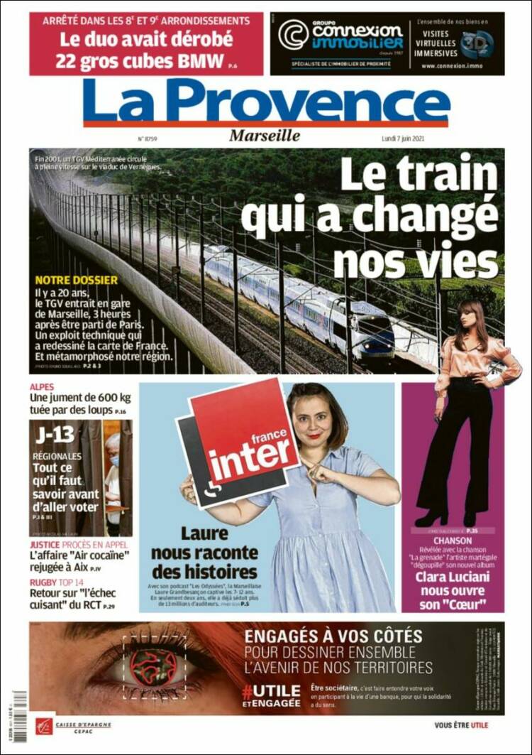 Portada de La Provence (Francia)