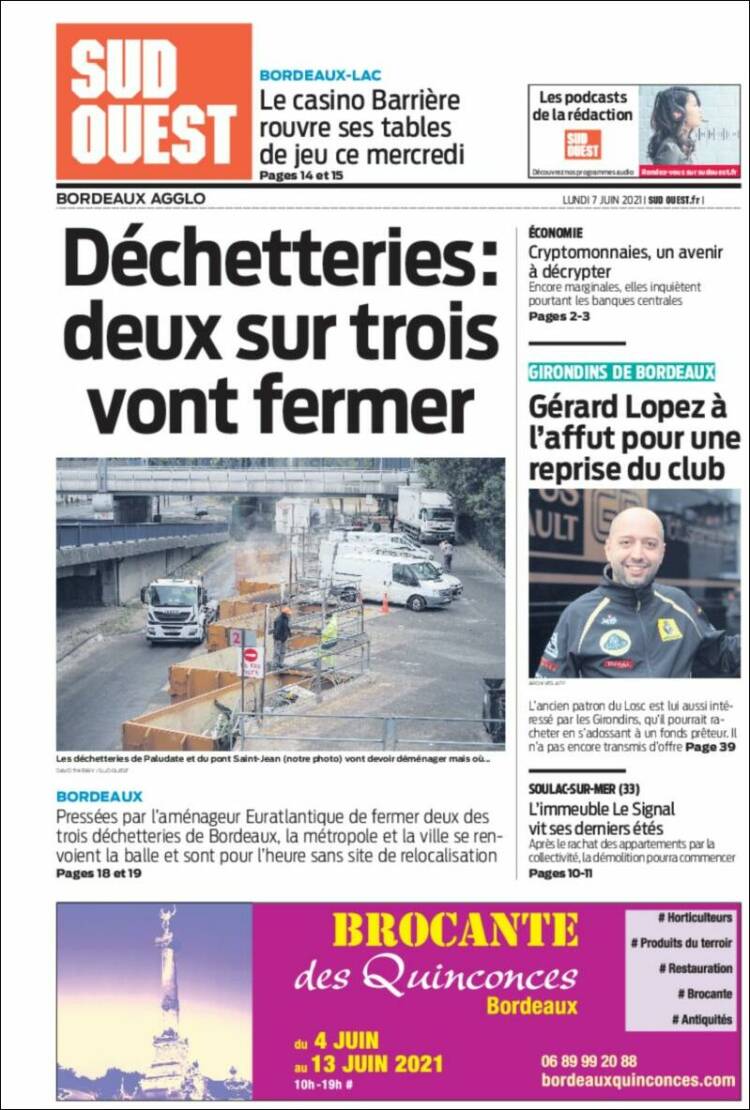 Portada de Sud Ouest (France)