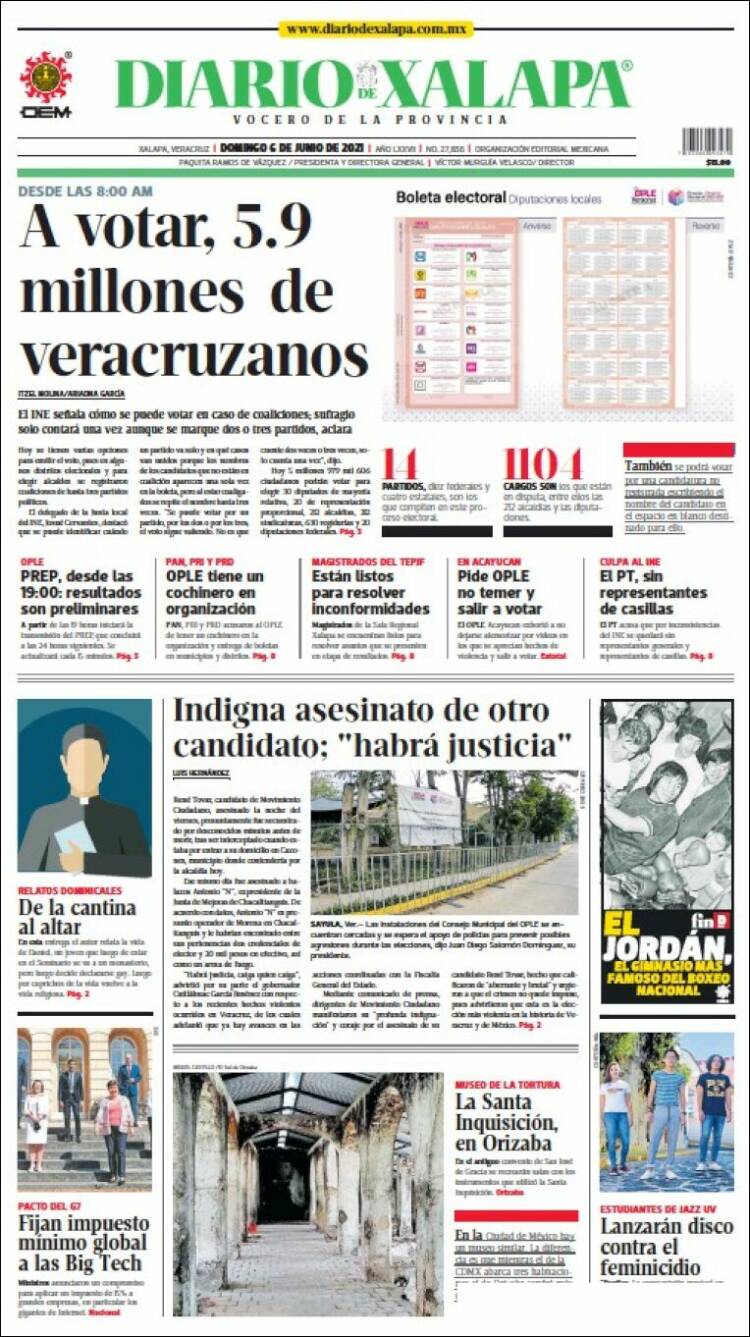 Portada de Diario de Xalapa (M&eacute;xico)