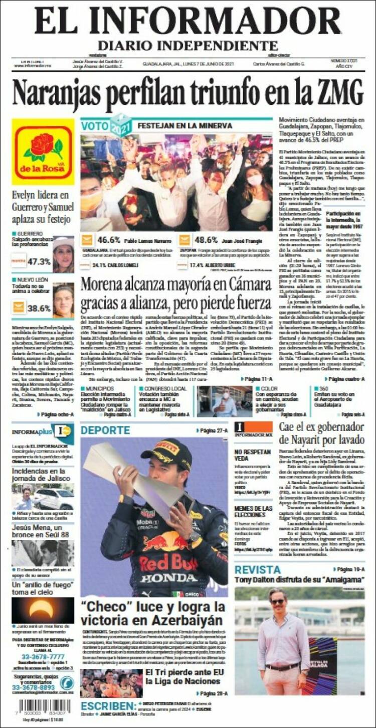Portada de El Informador (M&eacute;xico)