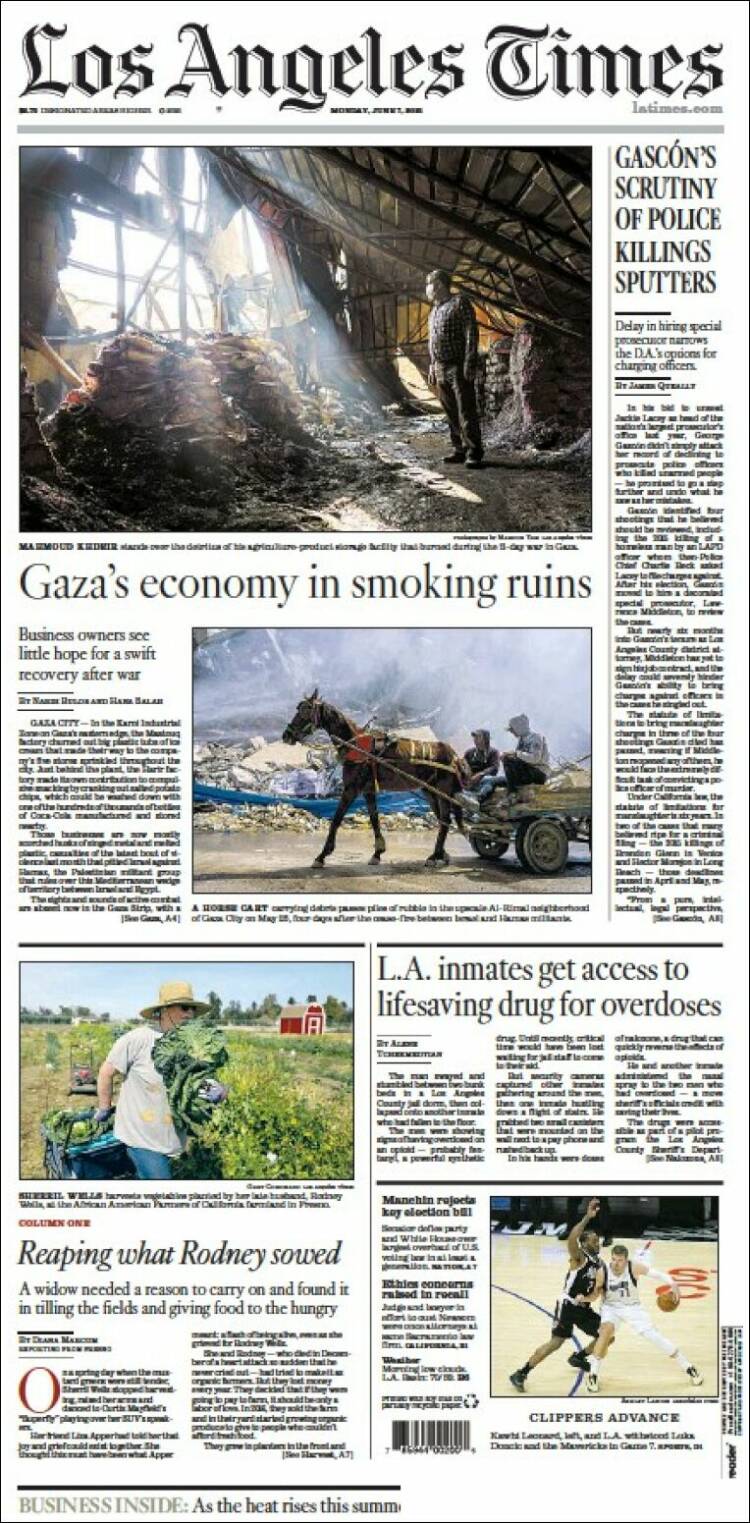 Portada de Los Angeles Times (USA)