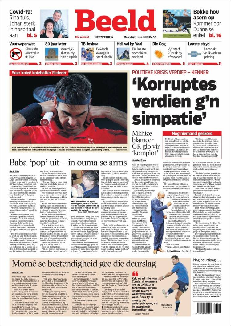 Portada de Beeld (Sud&aacute;frica)