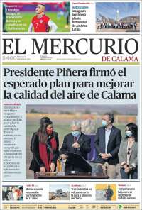 Portada de El Mercurio - Calama (Chile)
