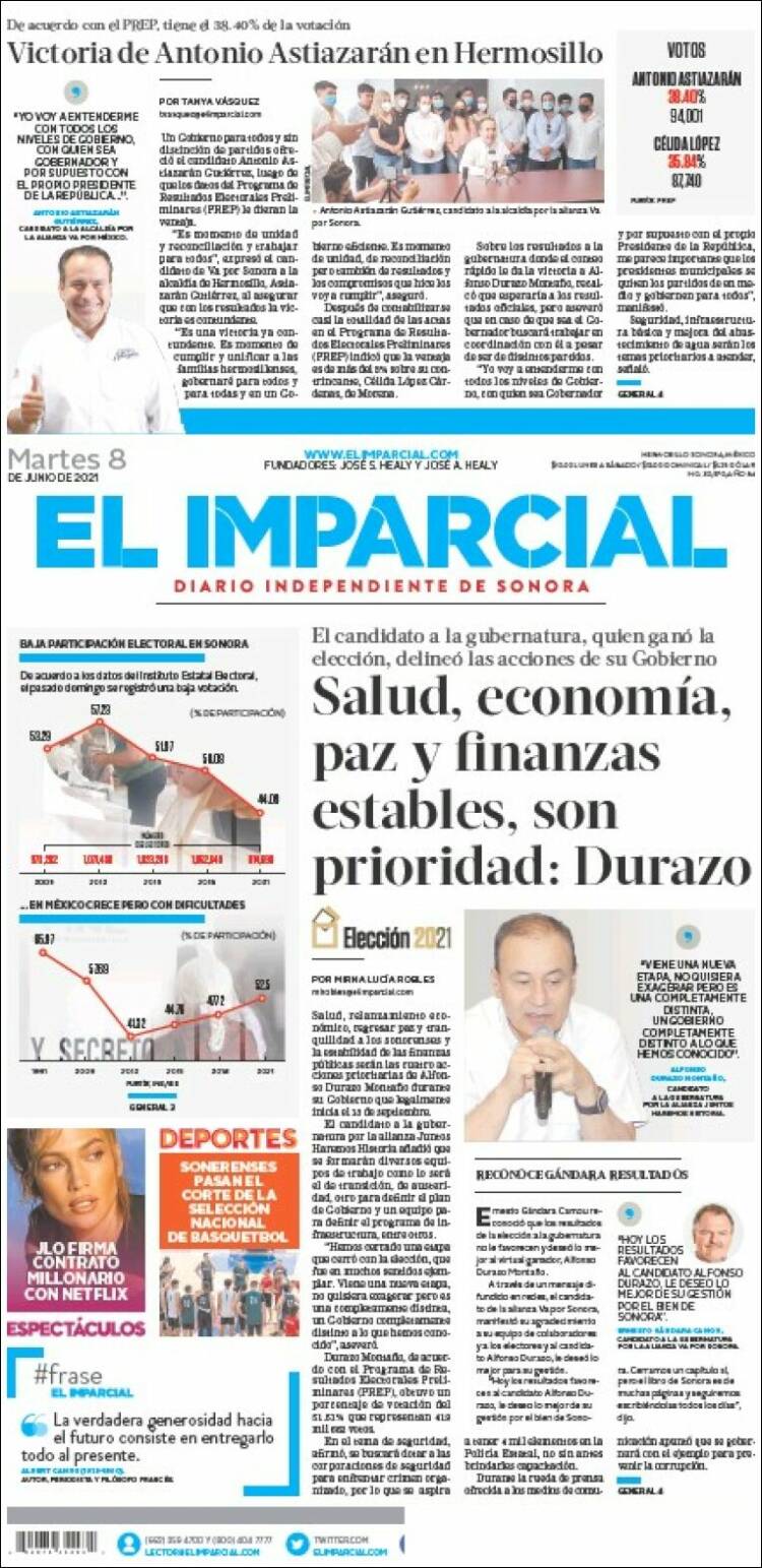 Portada de El Imparcial (México)