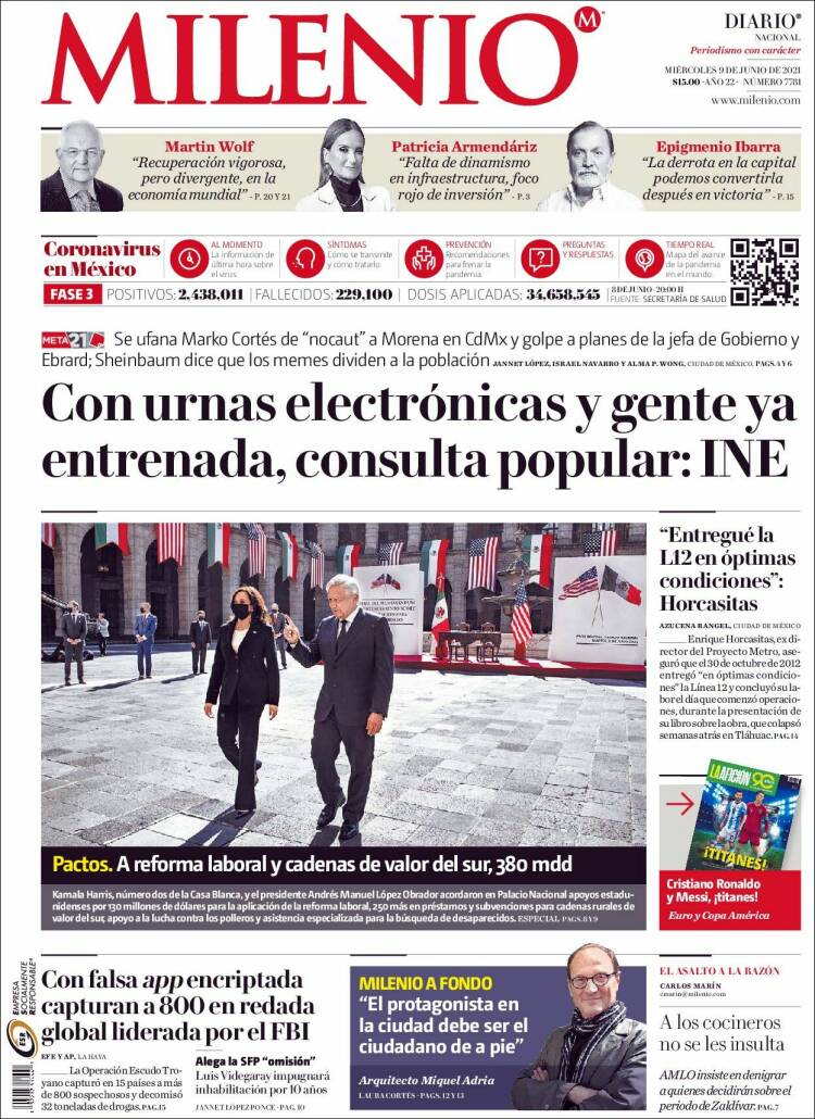 Portada de Milenio (Mexico)