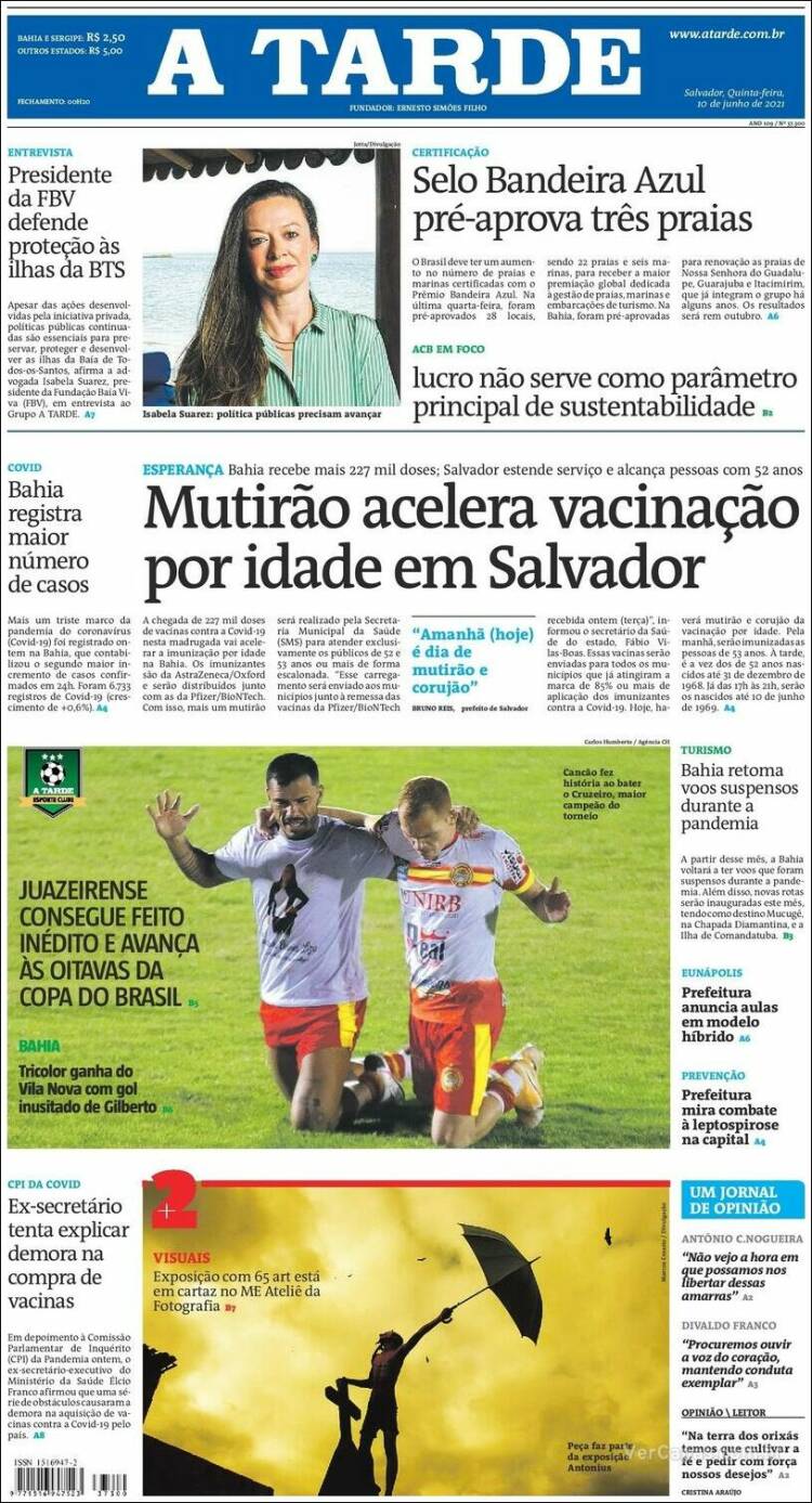 Portada de Diário A Tarde (Brasil)