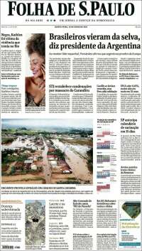 Portada de Folha de São Paulo (Brasil)