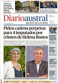 Portada de El Diario Austral de Valdivia (Chile)