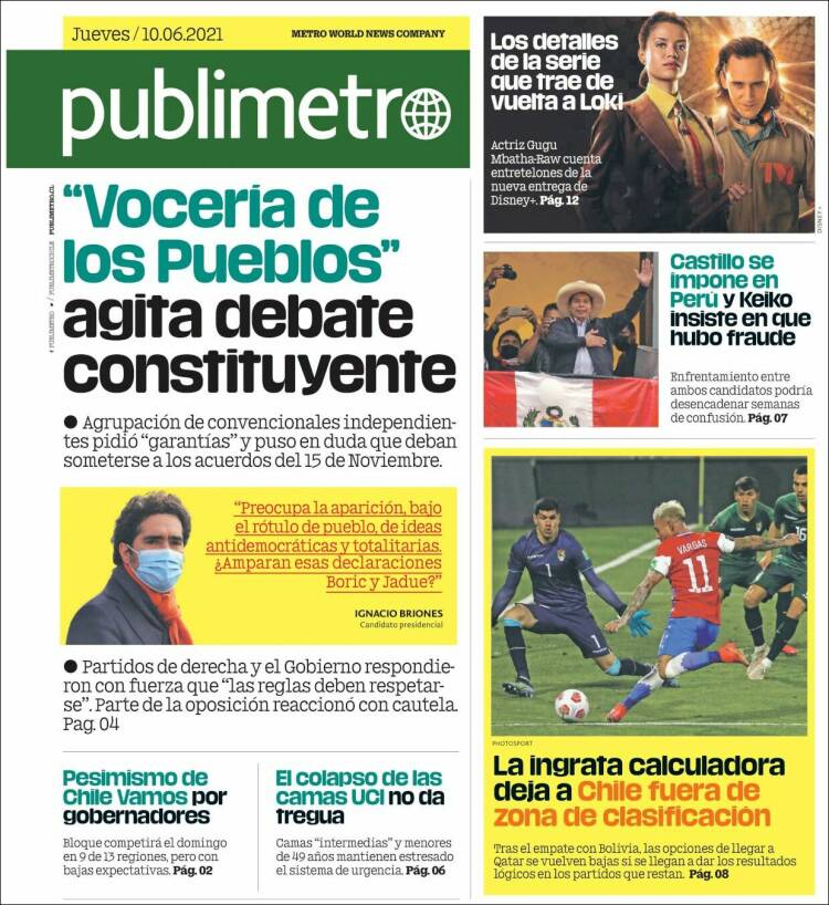 Portada de Publimetro (Chile)