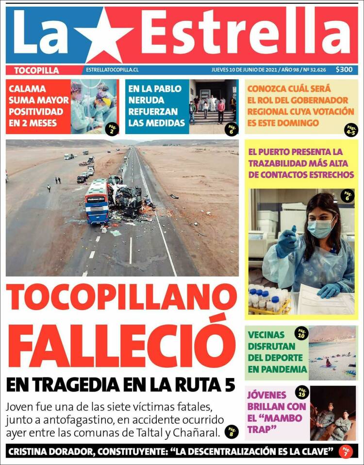 Portada de La Estrella de Tocopilla (Chile)