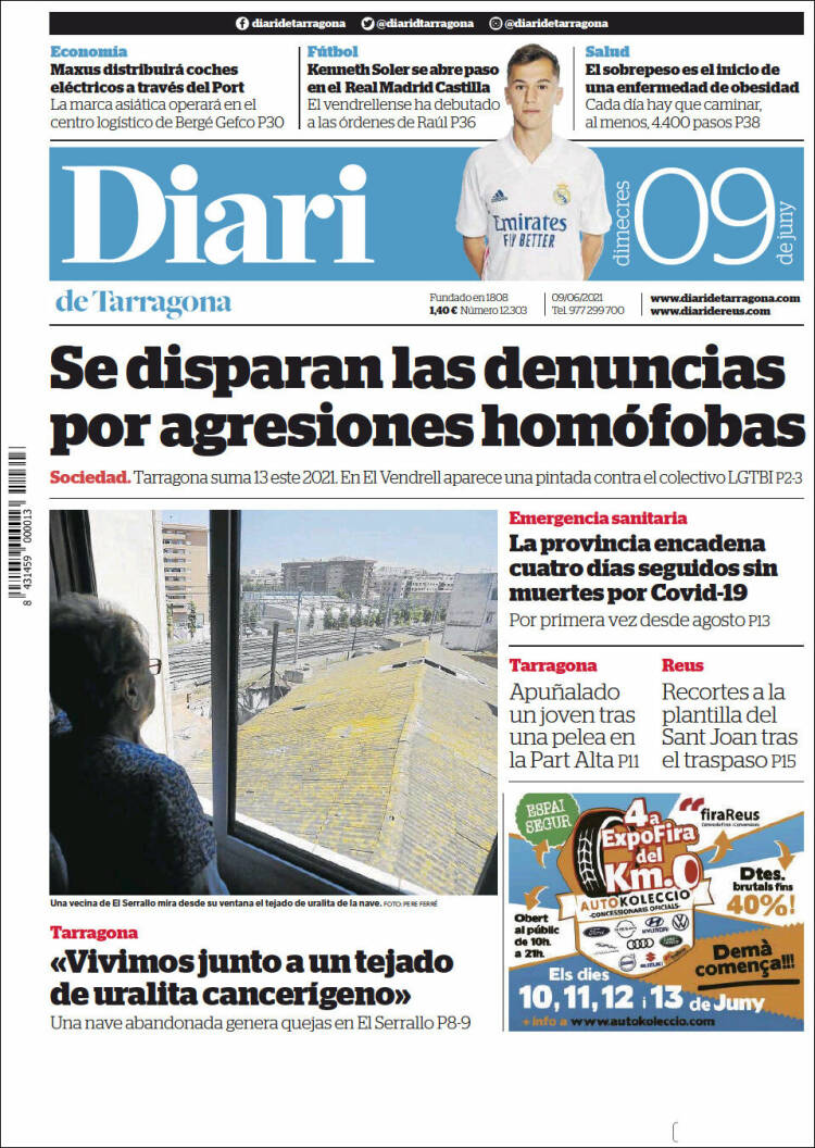 Portada de Diari de Tarragona (Spain)