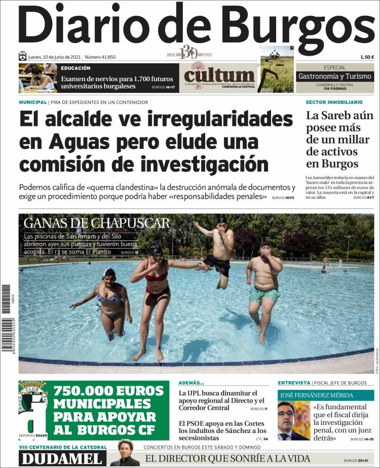 Portada de Diario de Burgos (España)