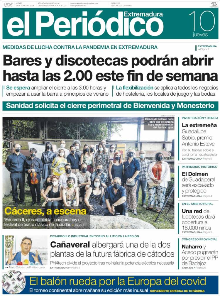 Portada de El Periódico de Extremadura (Spain)