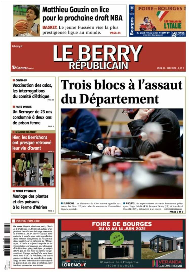 Portada de Berry Republicain (Francia)
