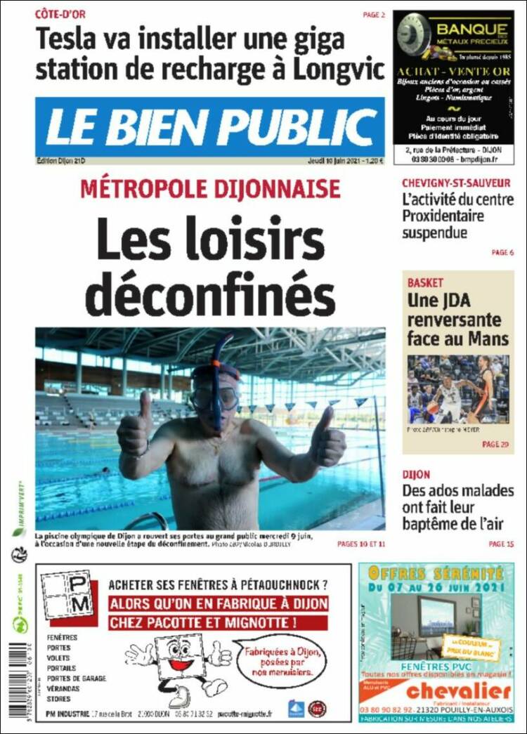 Portada de Le Bien Public (Francia)